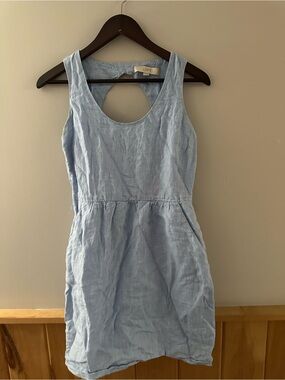 ann taylor loft denim dress Belted Seamed Midi Pocket in Classic Indigo Wash 99% Cotton 1% Elastane Ann Taylor LOFT Sage Green